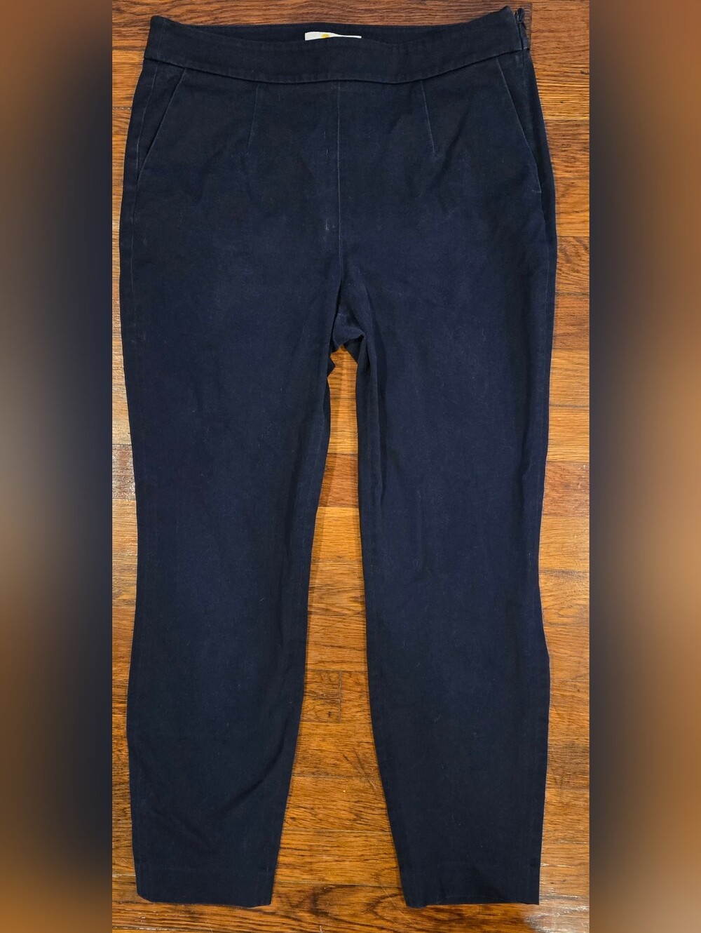 Boden Navy Cropped Ankle Pants Women's US 8R Stretch Side Zip Career 30x25